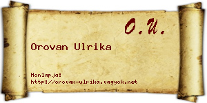 Orovan Ulrika névjegykártya